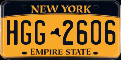 NY license plate HGG2606