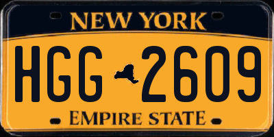NY license plate HGG2609