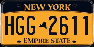 NY license plate HGG2611