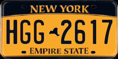 NY license plate HGG2617