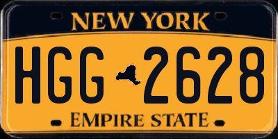 NY license plate HGG2628