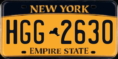 NY license plate HGG2630