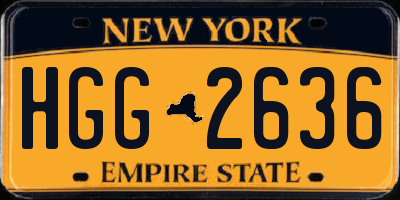 NY license plate HGG2636