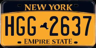 NY license plate HGG2637