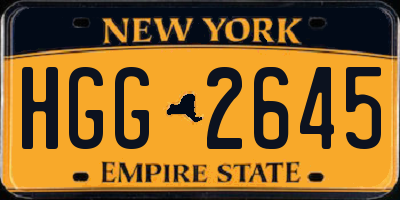 NY license plate HGG2645