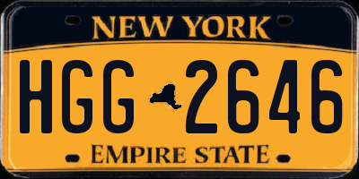 NY license plate HGG2646