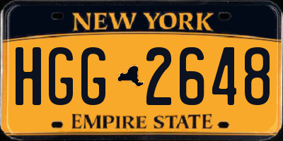 NY license plate HGG2648