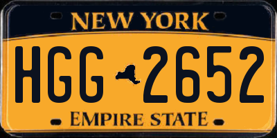 NY license plate HGG2652