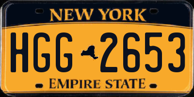 NY license plate HGG2653