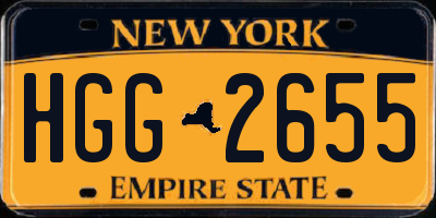 NY license plate HGG2655