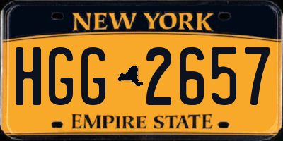 NY license plate HGG2657