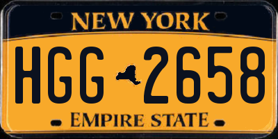 NY license plate HGG2658