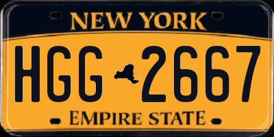 NY license plate HGG2667
