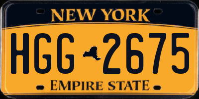 NY license plate HGG2675