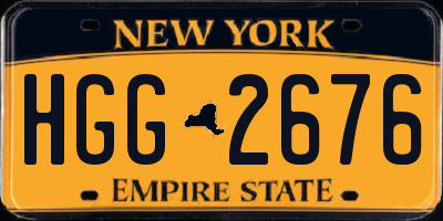 NY license plate HGG2676