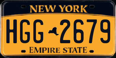 NY license plate HGG2679