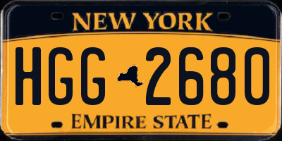 NY license plate HGG2680