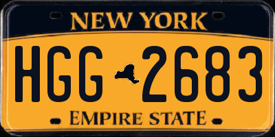 NY license plate HGG2683