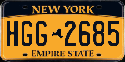 NY license plate HGG2685