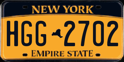 NY license plate HGG2702