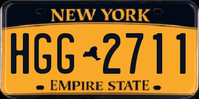 NY license plate HGG2711