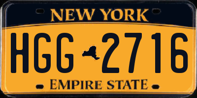 NY license plate HGG2716