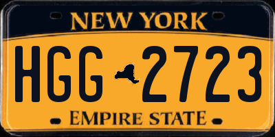 NY license plate HGG2723