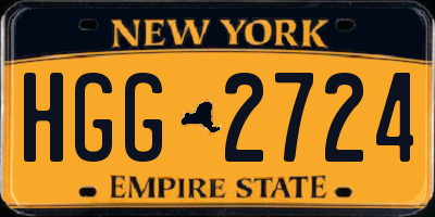NY license plate HGG2724