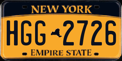 NY license plate HGG2726