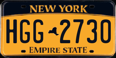 NY license plate HGG2730