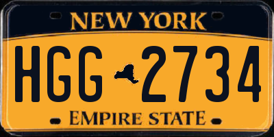 NY license plate HGG2734