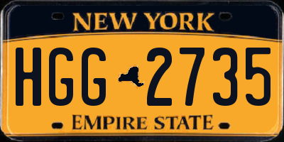 NY license plate HGG2735