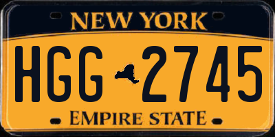 NY license plate HGG2745