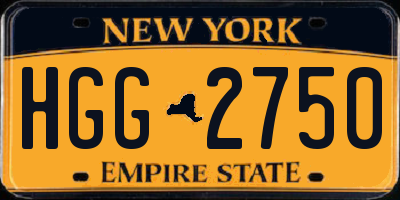 NY license plate HGG2750