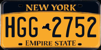 NY license plate HGG2752