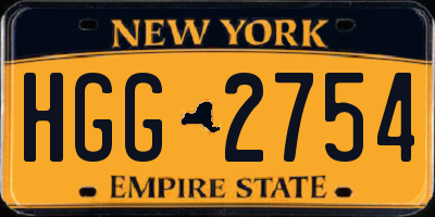 NY license plate HGG2754