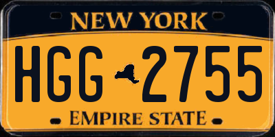 NY license plate HGG2755