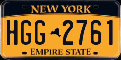 NY license plate HGG2761