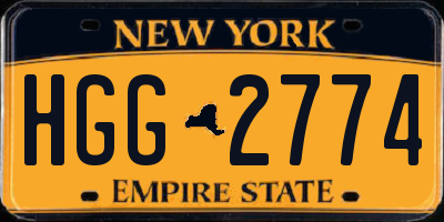 NY license plate HGG2774