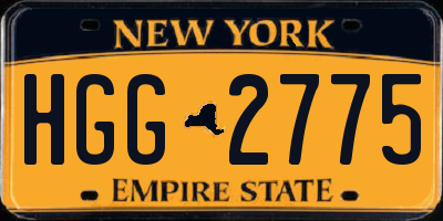 NY license plate HGG2775