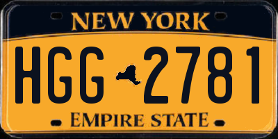 NY license plate HGG2781