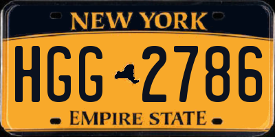 NY license plate HGG2786