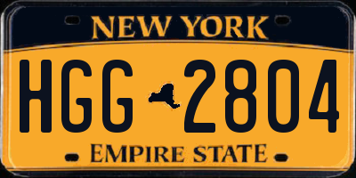 NY license plate HGG2804