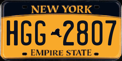 NY license plate HGG2807