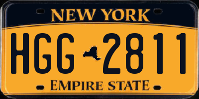 NY license plate HGG2811