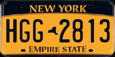 NY license plate HGG2813