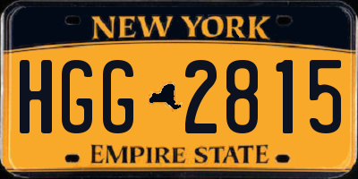 NY license plate HGG2815