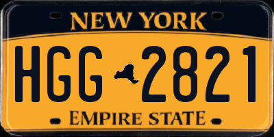 NY license plate HGG2821