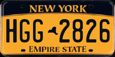 NY license plate HGG2826