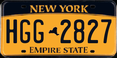 NY license plate HGG2827